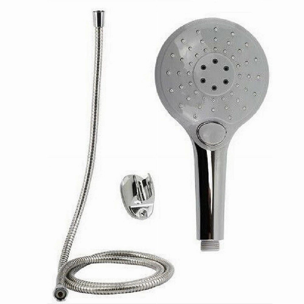 Trade Shop - Kit Doccetta Doccino Soffione Tondo Doccia Con Laccio 1,8mt Staffa 69110 Bagno -