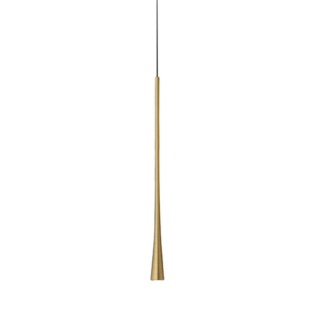 Dafne S/G Lampada a Sospensione Singola LED 7W 3000K CRI>90 in Alluminio - Oro con Rosone Nero - Gealuce