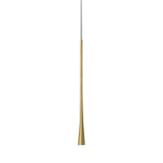 Dafne S/G Lampada a Sospensione Singola LED 7W 3000K CRI>90 in Alluminio - Oro con Rosone Nero - Gealuce