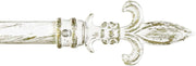 Bastone Tenda Ferro Estendibile 160-300 A Muro Asta Scorritenda Anelli Staffe Viti Shabby Chic Bianco