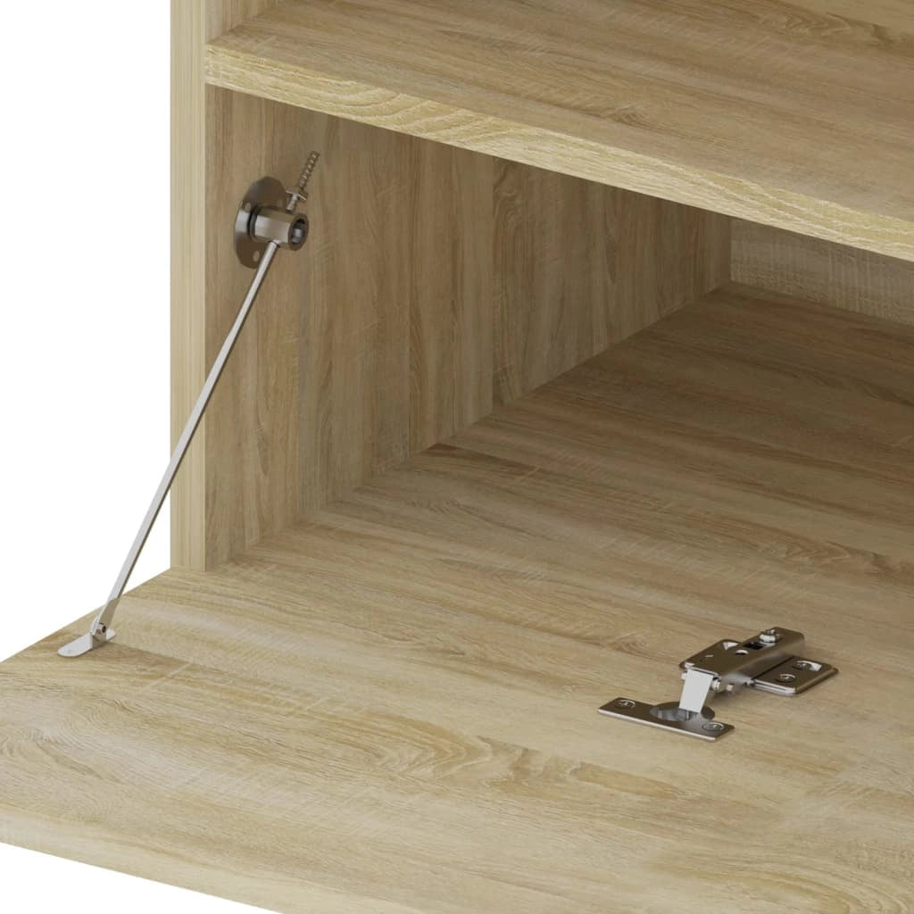 Mobile TV multimediale mensola TV credenza mobile TV per sala da pranzo soggiorno camera da letto con luci LED rovere Sonoma 75 x 35 x 40 cm marrone 02_0026788