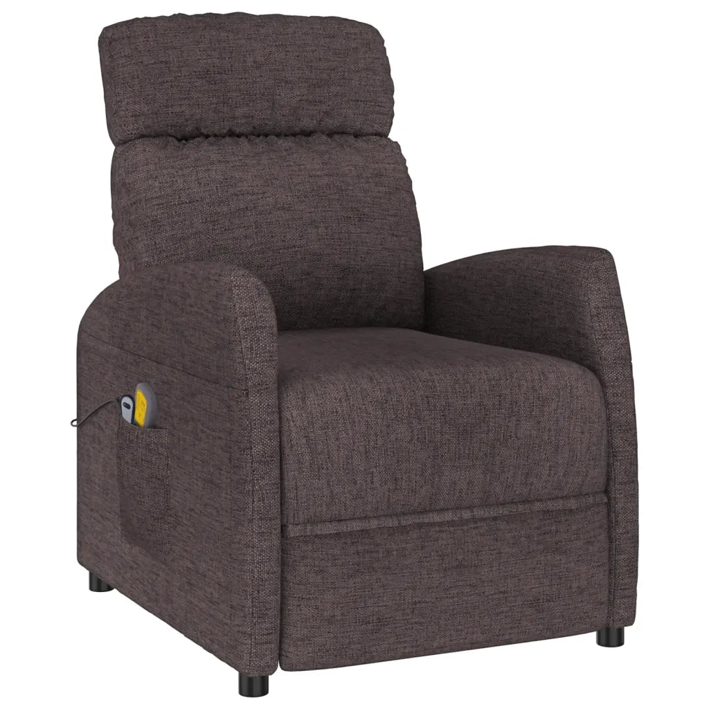 Poltrona Elettrica Massaggiante Marrone Scuro in Tessuto cod mxl 32413