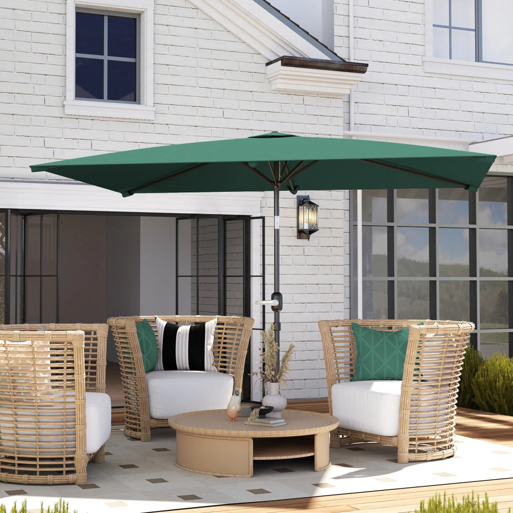 Ombrellone da giardino rettangolare pieghevole ¨C zephmum ¨C Verde e Nero 2x3 m