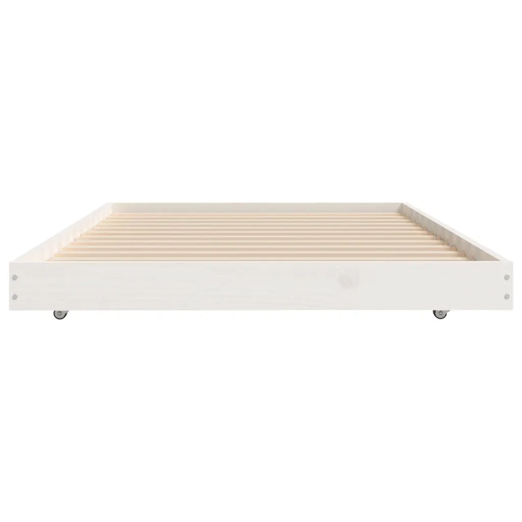 Giroletto senza Materasso-Struttura Letto Bianco 75x190 Legno Massello di Pino 741584