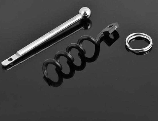 Opener a vino portatile in acciaio inossidabile con chiusura a molla e chiodino - multifunzionale - cucina esterno - Nero .