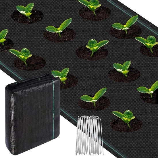 Tessuto per la lotta alle erbacce extra resistente - 2 pezzi - 100 g/m² - 2 x 3 m
