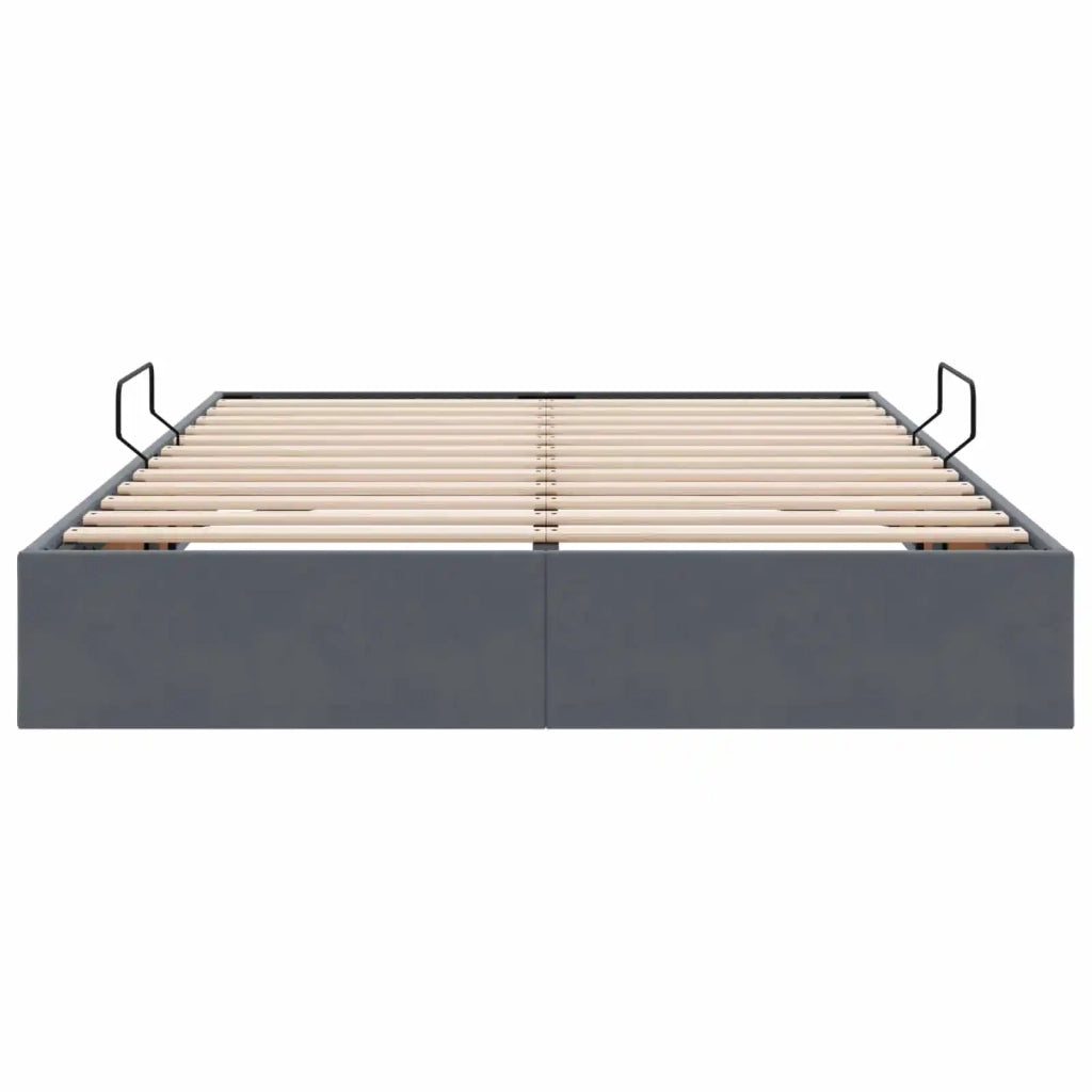 Letto ottomano Grigio Scuro 140 x 200 cm Velluto