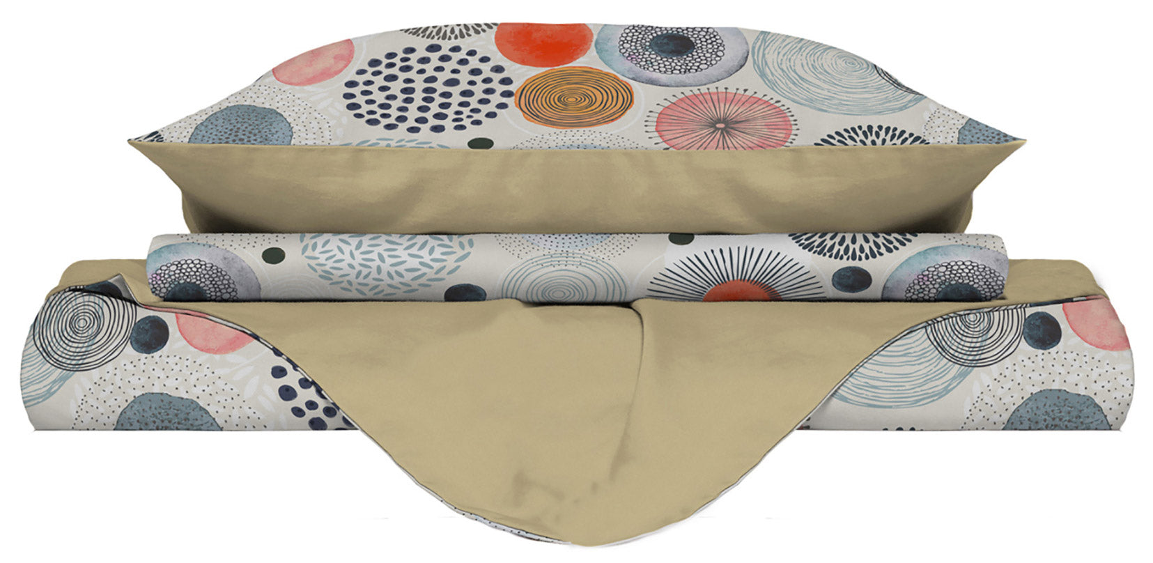 Copripiumino Singolo con Stampa sul Sacco e Federe Doubleface Acquerello