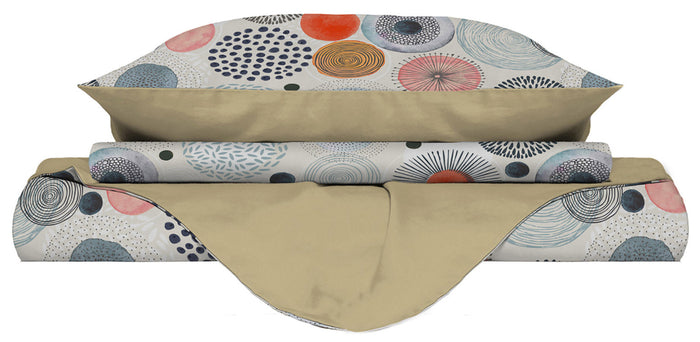 Copripiumino Singolo con Stampa sul Sacco e Federe Doubleface Acquerello