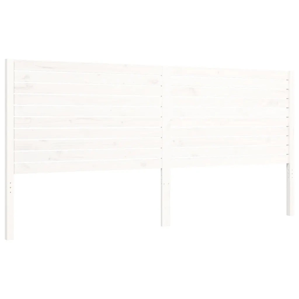 Giroletto con Testiera-Struttura Letto con testiera Bianco 200x200 cm in Legno Massello 811504