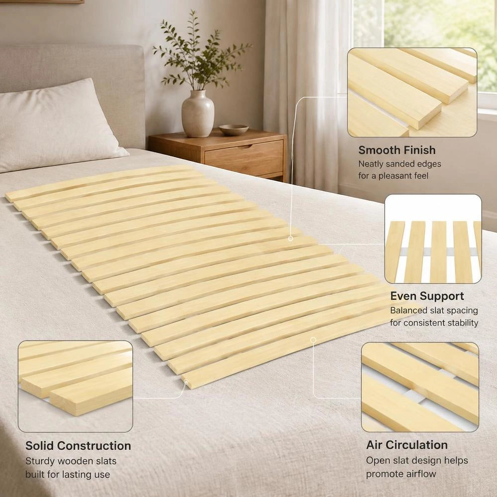 Bed Slatted Frame Replacement With 17 Slats 80x200 Cm