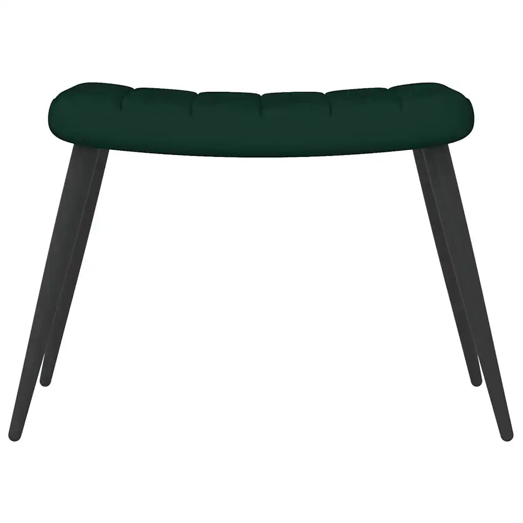Poltrona Relax | Sedia Relax con Sgabello Verde Scuro in Velluto