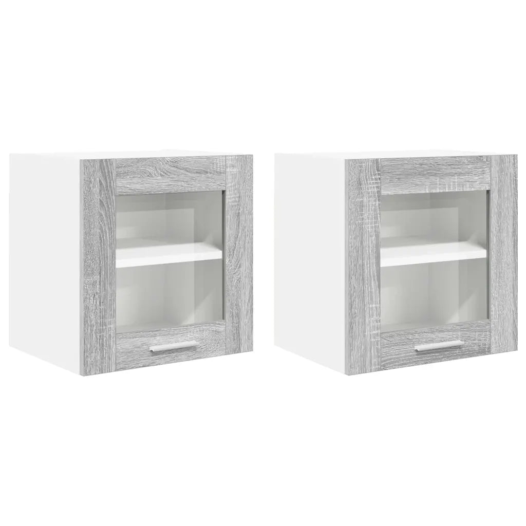 Armadio pensile con porta 2 pcs Grigio Sonoma 40 x 31 x 40 cm