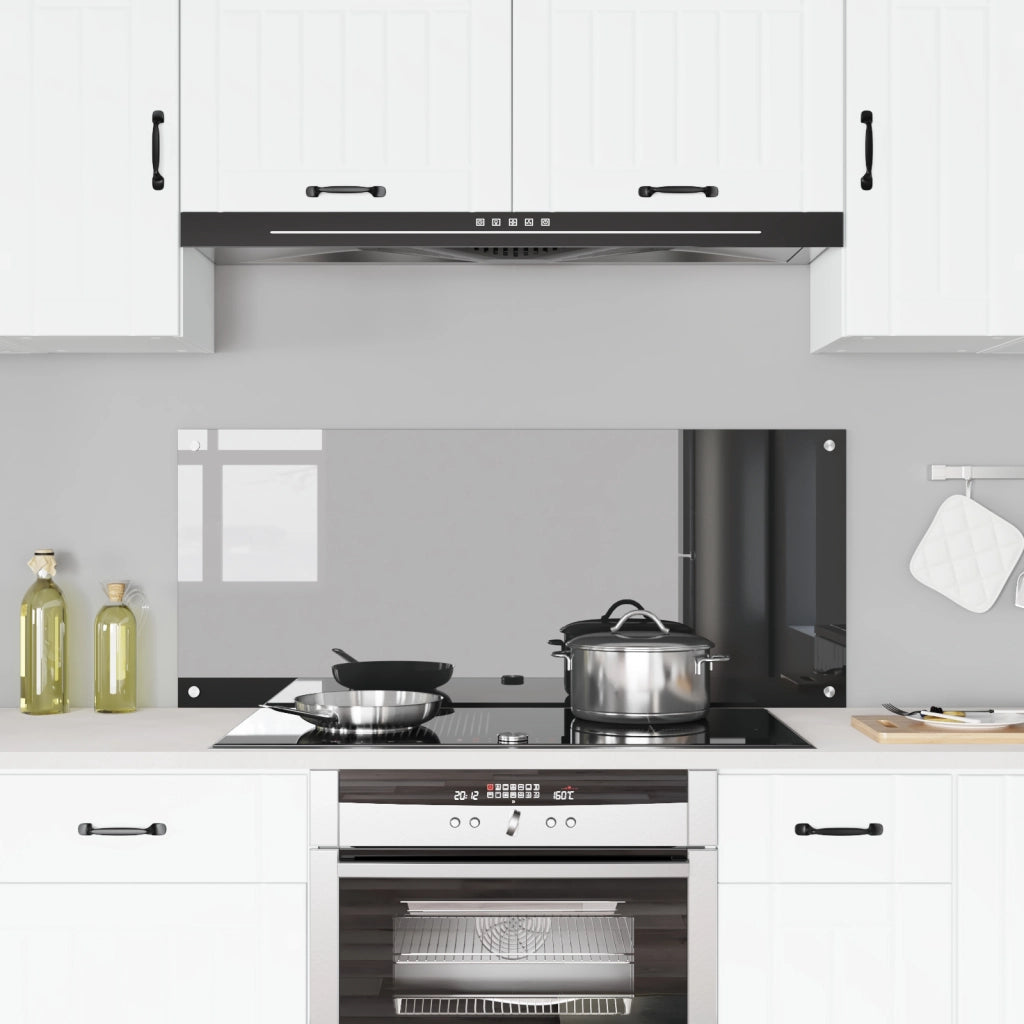 Schienale da Cucina Grigio Scuro 120x50x0,6 cm in Vetro Temperato -