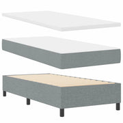 Letto a molle con materasso Grigio chiaro 100 x 200 cm Tessuto