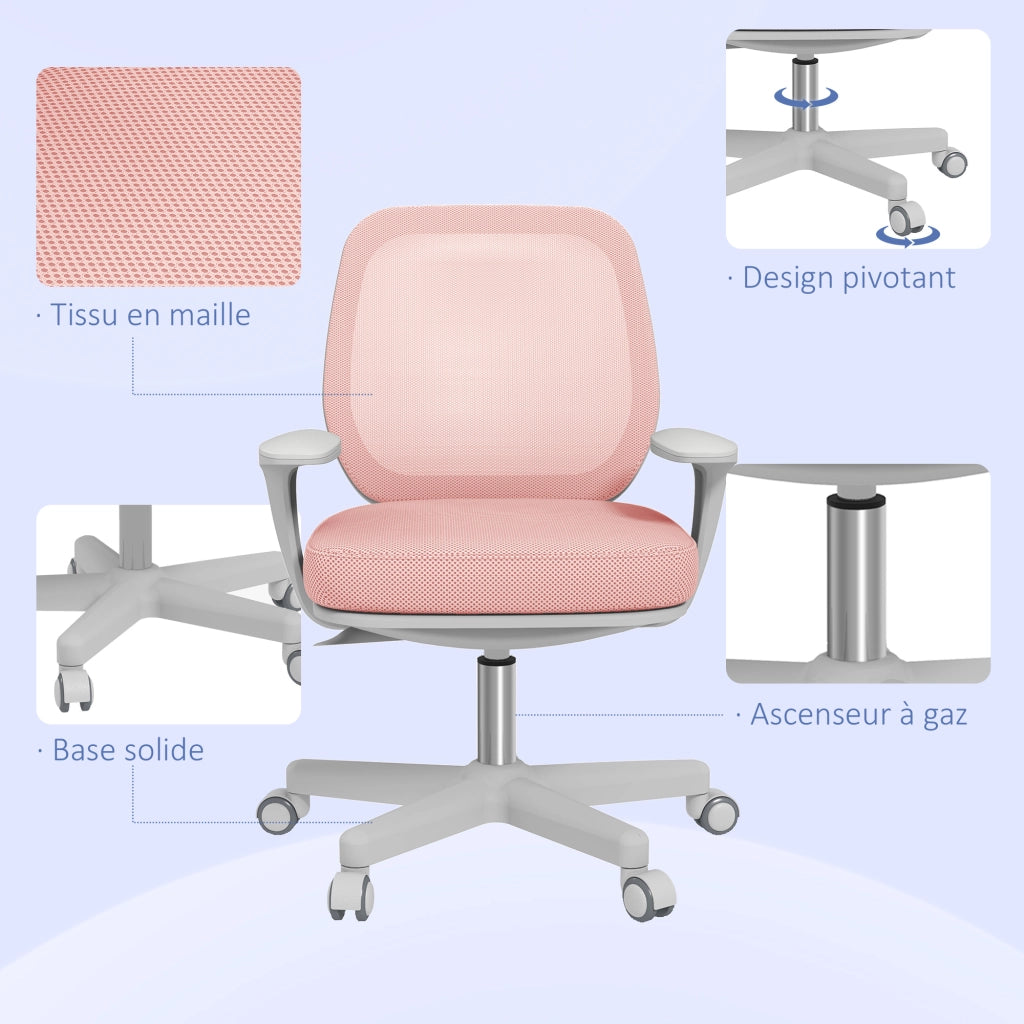 Sedia da ufficio ergonomica ¨C zephmum ¨C rete rosa 55x48x82,5-94,5cm