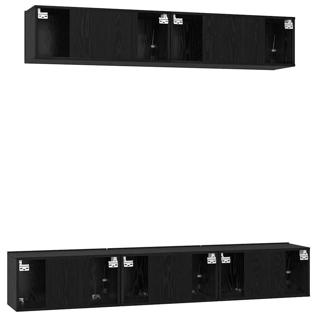 Set mobile TV 5 pcs Rovere Nero Legno multistrato 3393406