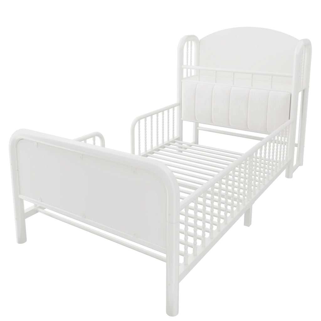 Letto singolo in metallo con testiera LED ¨C Minimal ¨C Bianco 90x200 cm