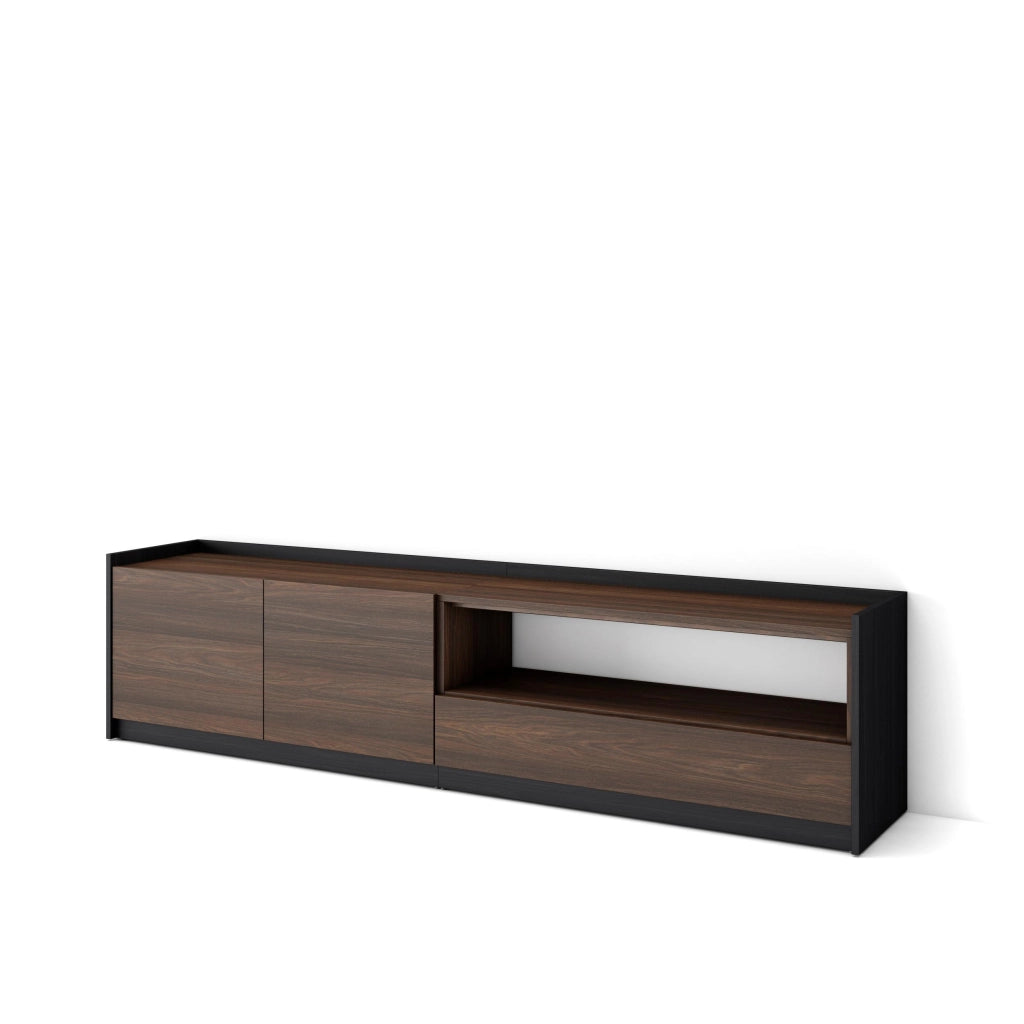 Mobile TV Soggiorno, 207x50x37 cm, Per TV fino a 80", Mobile Soggiorno, Rovere scuro e Nero