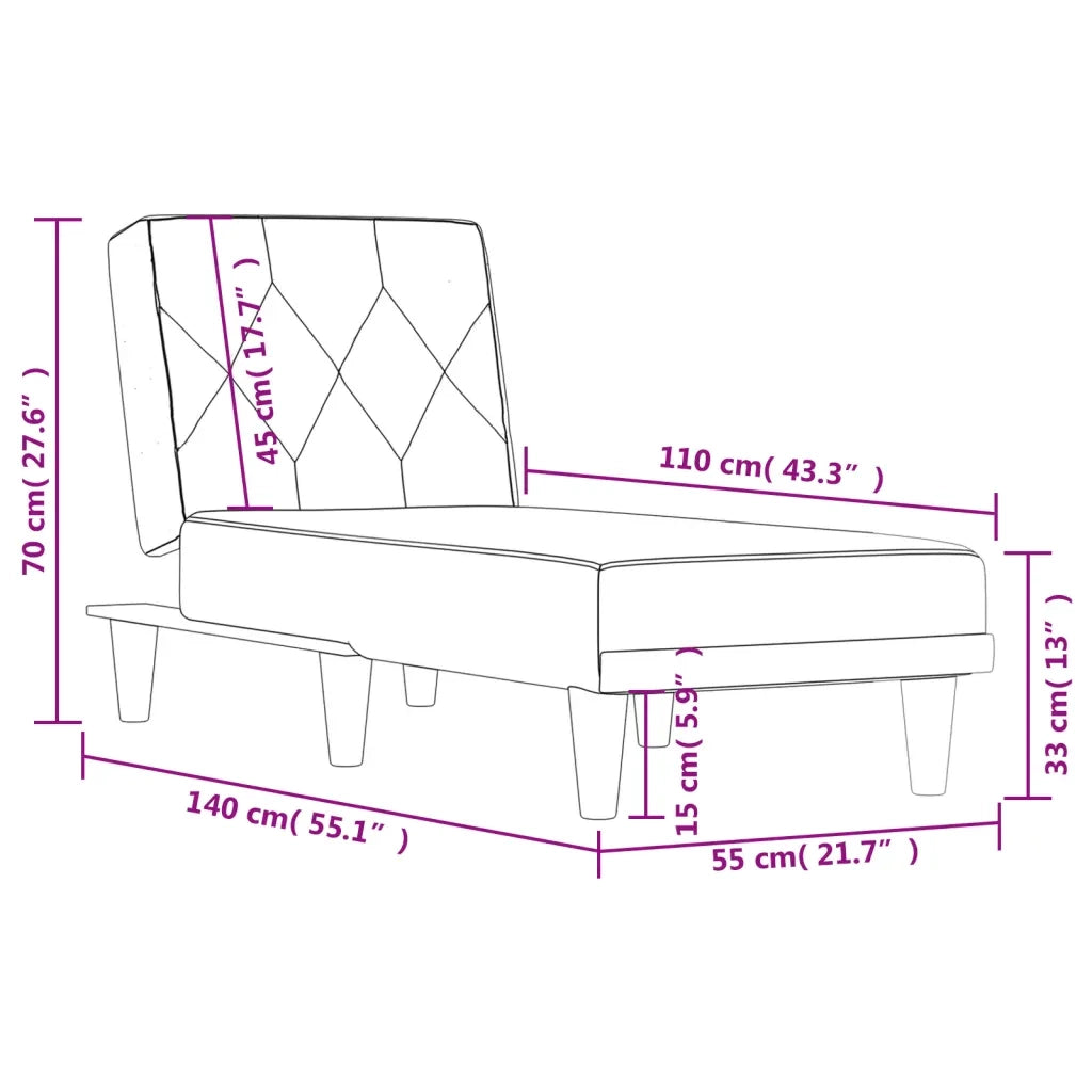 Chaise Longue in Velluto Nero
