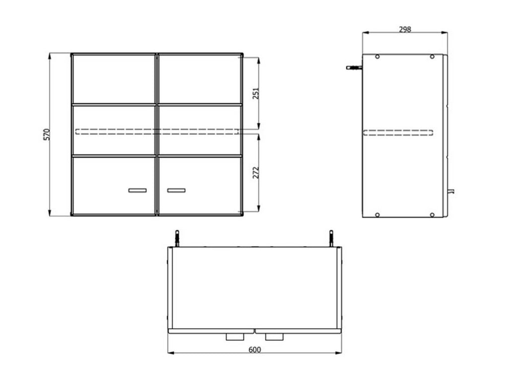 Mobile da Cucina Palmiano, Dispensa da Cucina un Ripiano, 60x30x57h cm Nero Antracite