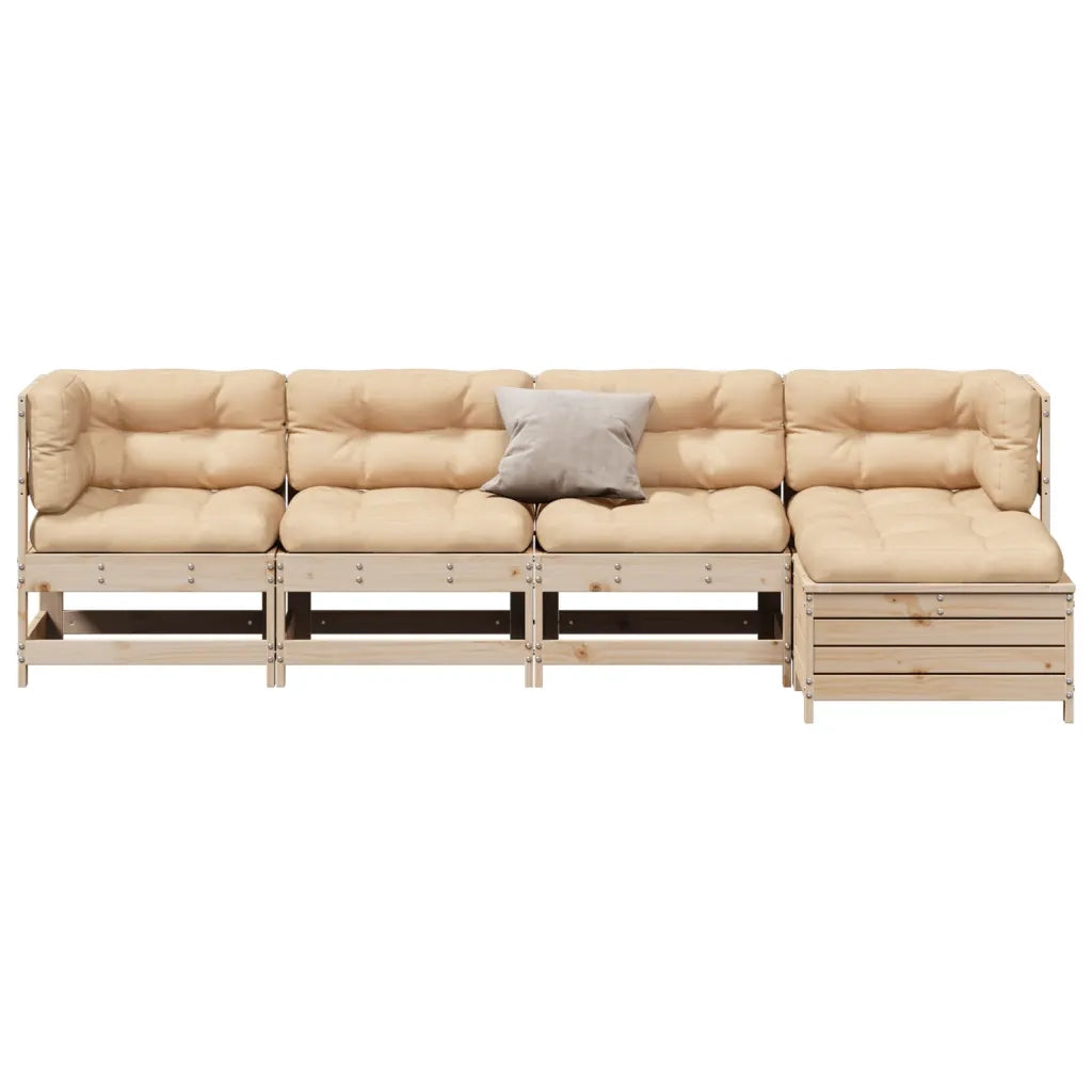 Set Divani Giardino 6 pz con Cuscini in Legno Massello di Pino 3250840