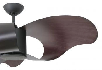 Vam Ventilatore da soffitto a risparmio energetico RAFFAELLO 112 cm nero con pale ABS colore noce telecomando 6 velocitÃ
