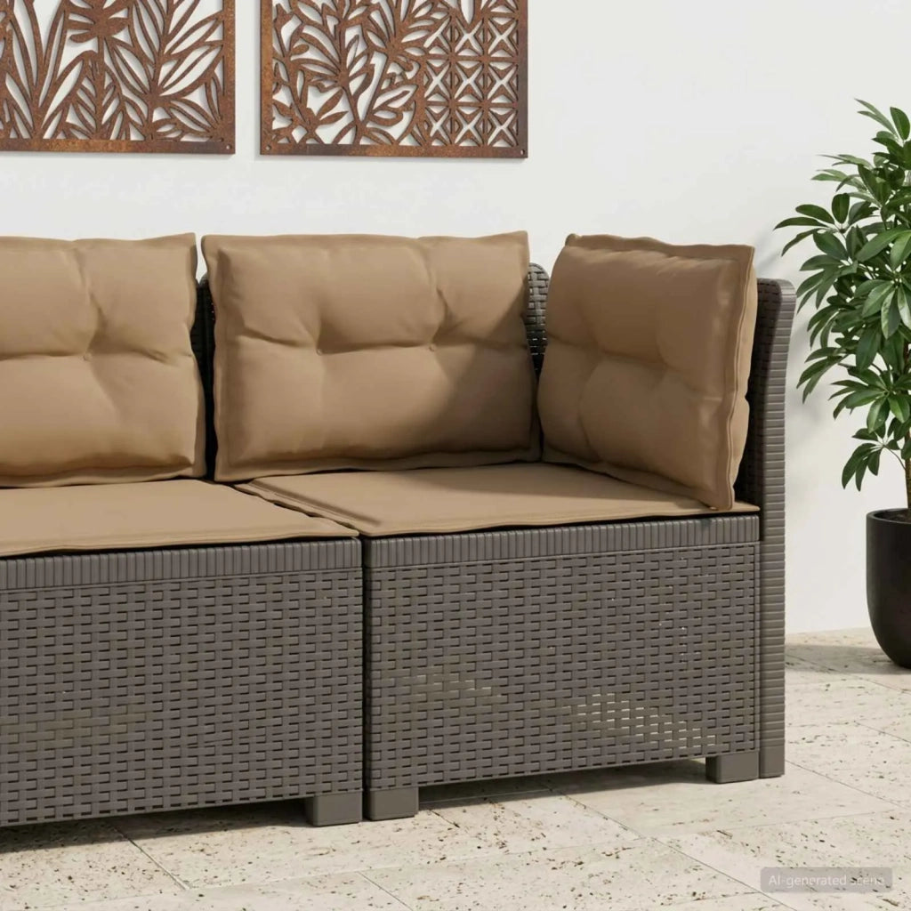 Divano da esterno-Divano da Giardino a 1 Posto con Cuscini Aspetto Rattan PP 679517