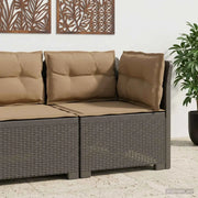 Divano da esterno-Divano da Giardino a 1 Posto con Cuscini Aspetto Rattan PP 679517