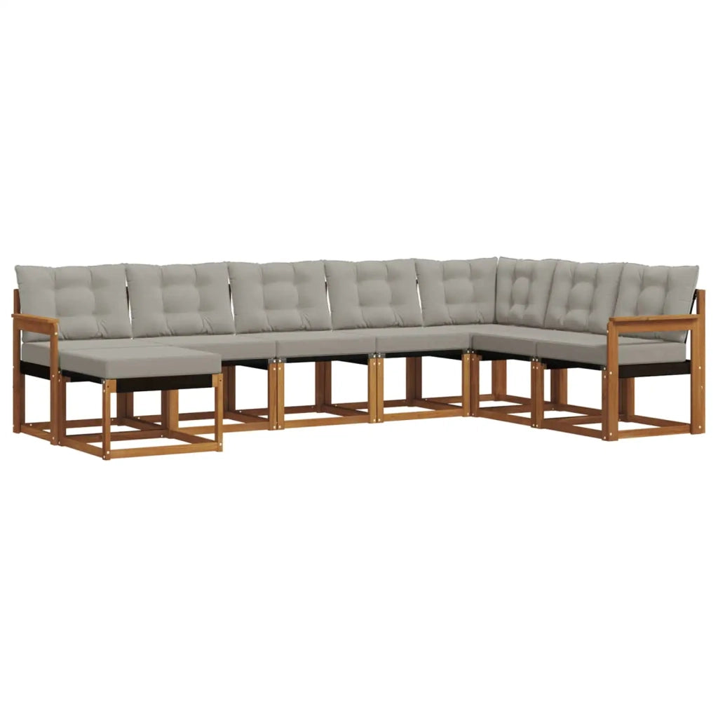 Set di divani da esterno 8 pcs Grigio Naturale e Chiaro 3368946