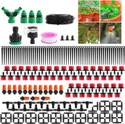 Irrigatieset per gocciolamento, 50 m, set di irrigazione per giardino, 201 pezzi, kit da assemblaggio, micro-irrigazione, regolabile, per giardino, serra, impianto di prato