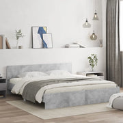 Giroletto con Testiera-Struttura Letto con testiera Grigio Cemento 180x200 cm