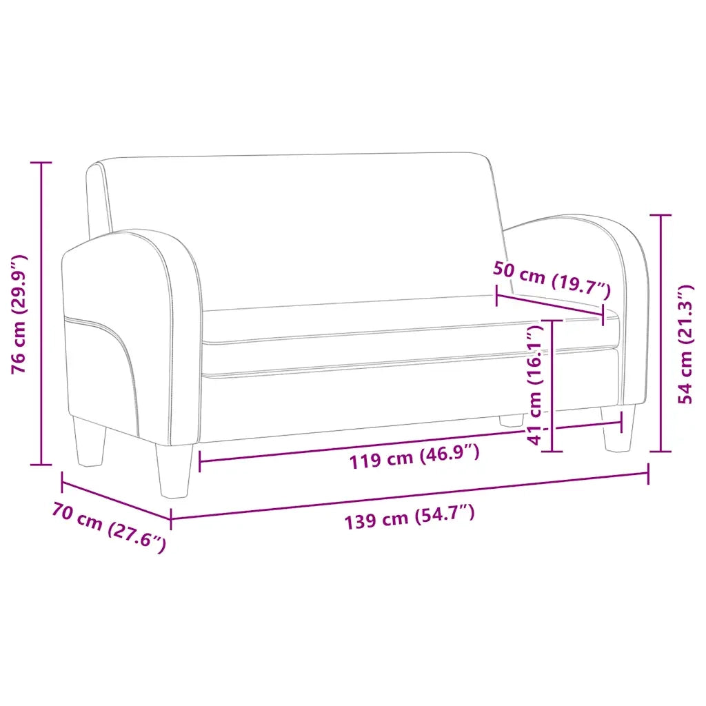 Divano | Divano da soggiorno | Sofa a 2 Posti in Pelle Artificiale Nero