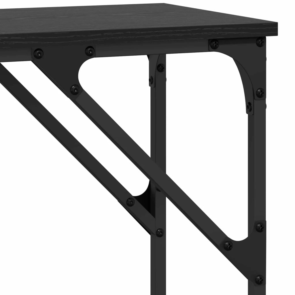 Tavolo consolle Rovere Nero 140 x 29 x 75 cm Legno multistrato 883530