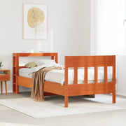 Letto senza Materasso-Struttura Letto Marrone Cera 75x190 cm in Legno di Pino 114558