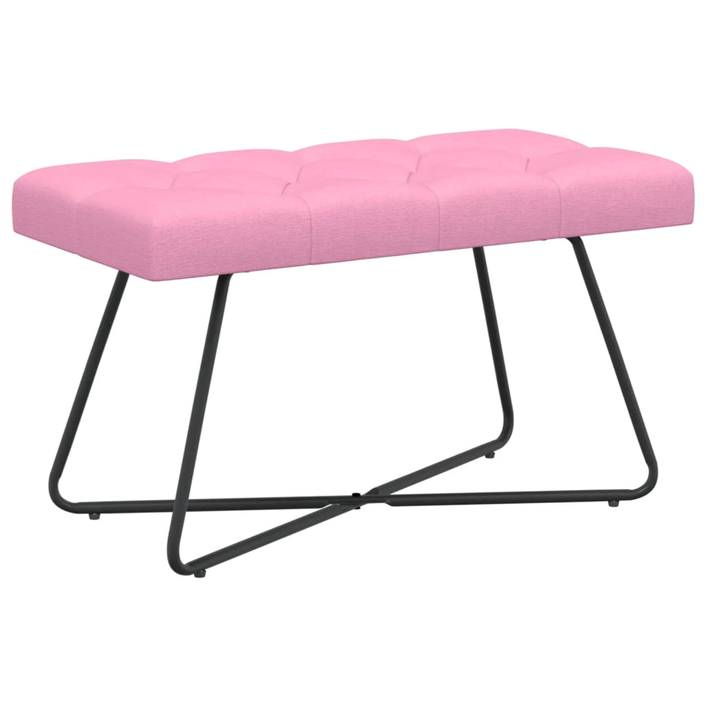 Panchina con bottoni imbottiti Rosa 80 x 40 x 46 cm Tessuto 42038369