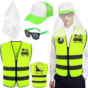 Costume da Sposo per Festa di Sposi con Cappello, Mantellina e Distintivo