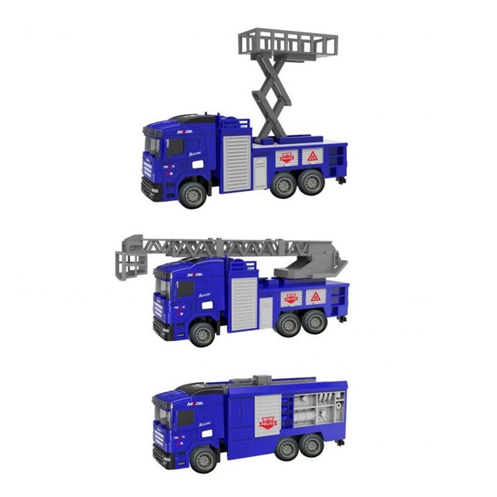 Trade Shop - Macchinina Giocattolo Educativo Per Bambini Camion Mezzi Della Polizia Metal Lux -