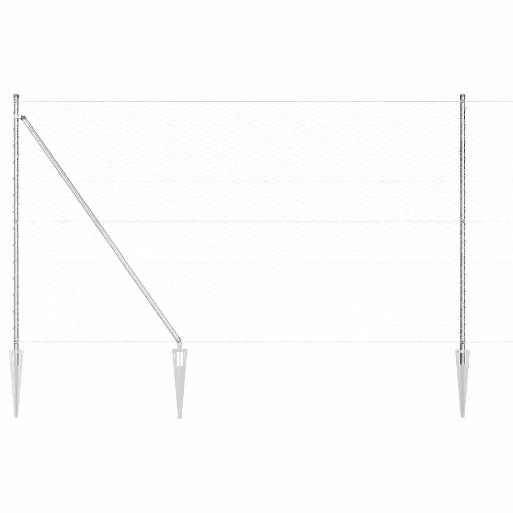 Palo della recinzione Argento 100 x 1,5 m (rete da 36 mm)