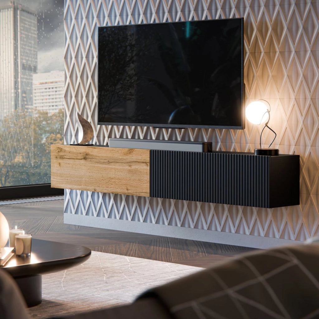 Mobile porta TV Sindia, Antracite e Rovere