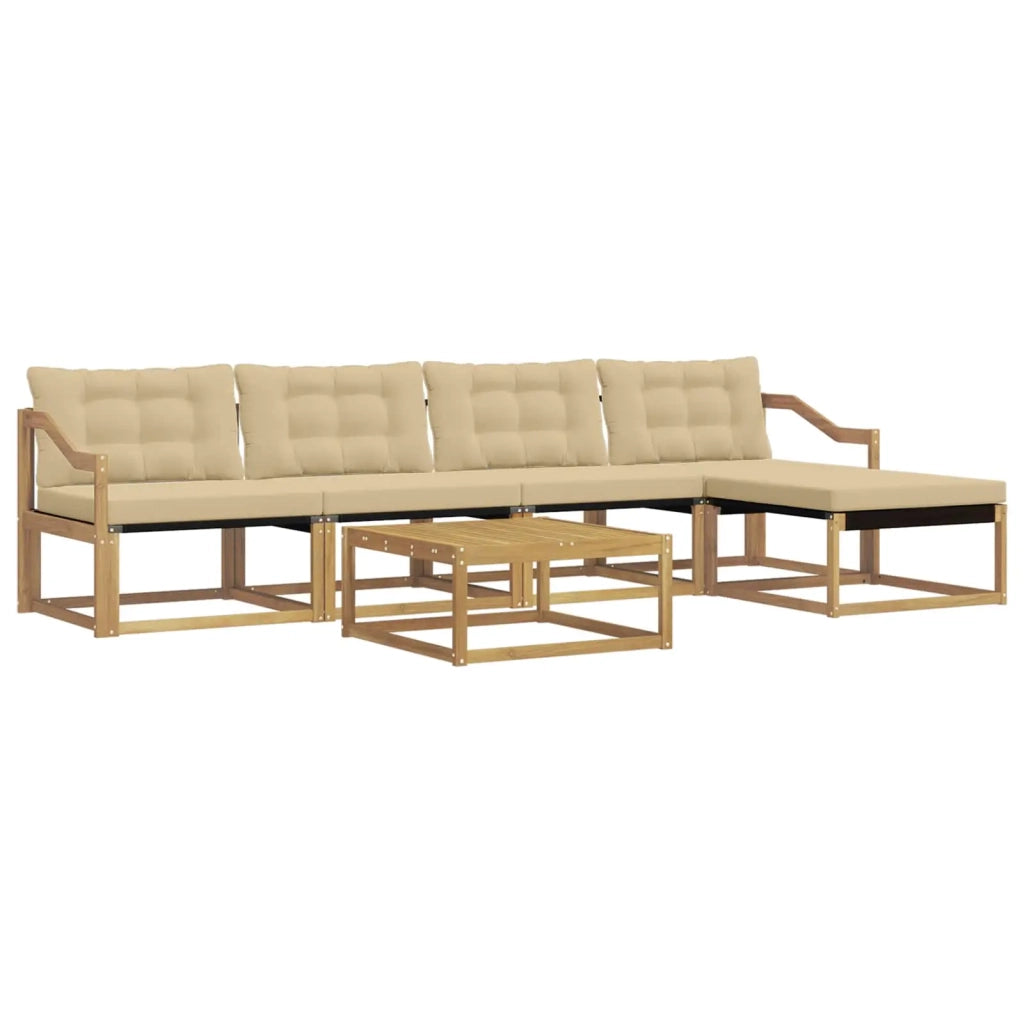Set di divani da esterno 6 pz Bianco e Beige 3388623