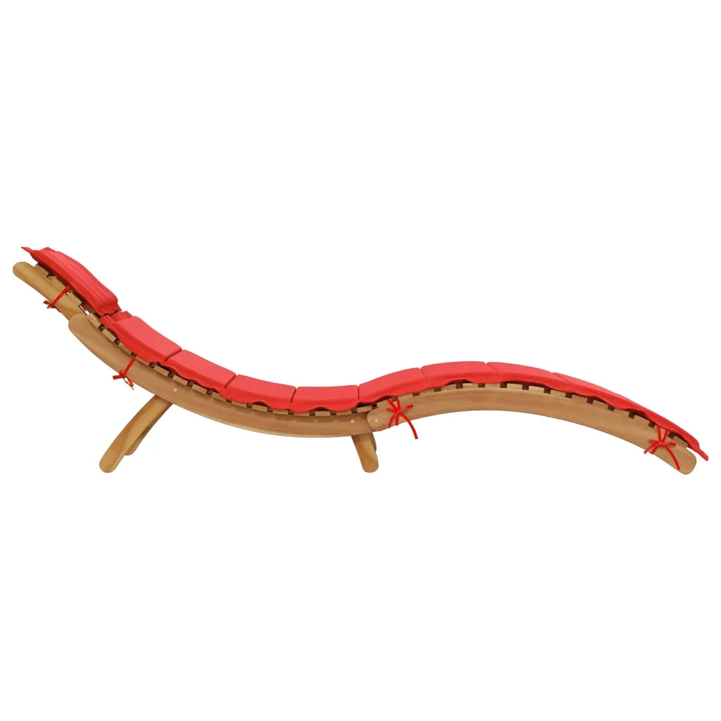 Lettino prendisole Legno di Acacia Massello Rosso 367637