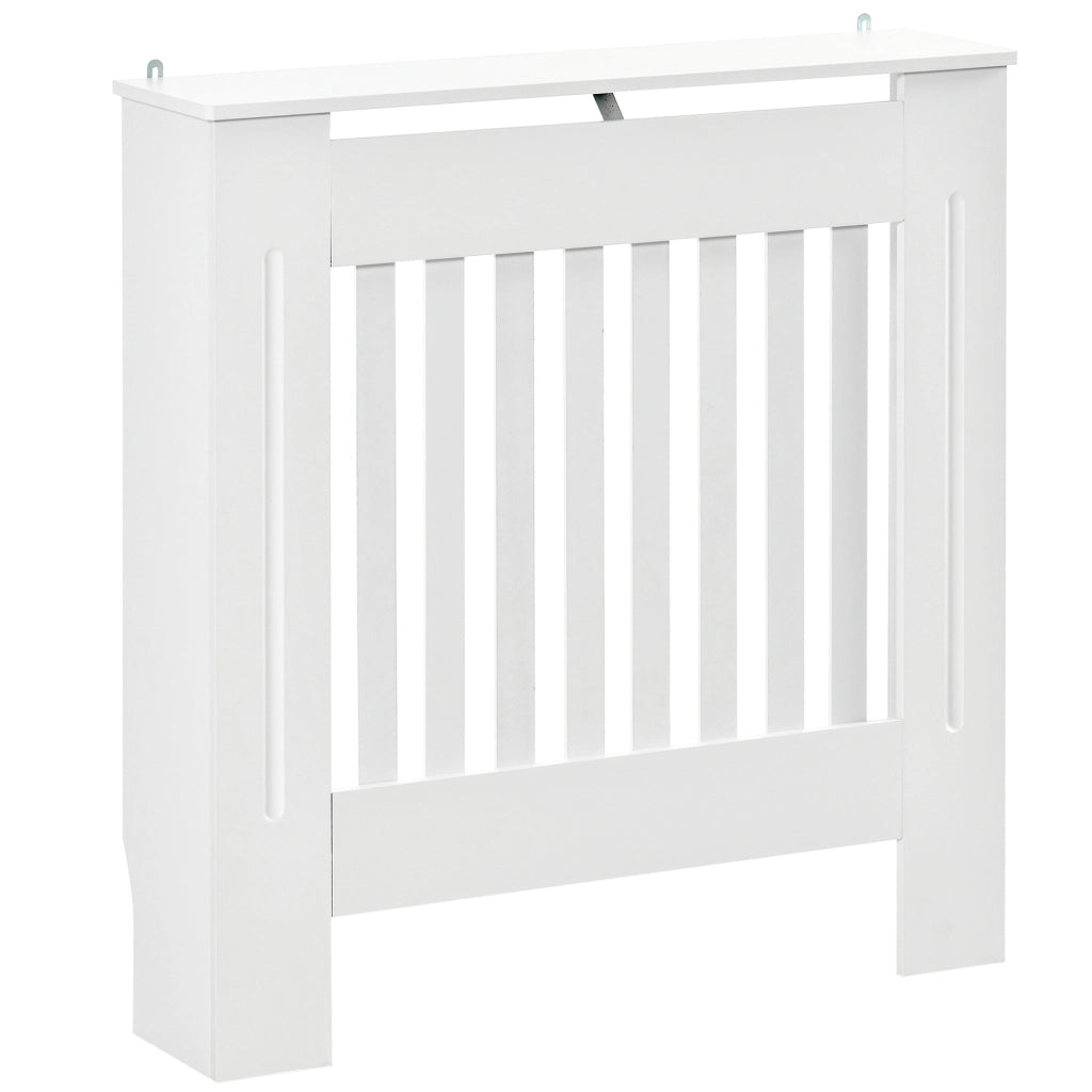 Copriradiatore in legno con griglia a doghe verticale ¨C zephmum ¨C Bianco 78x19x81 cm