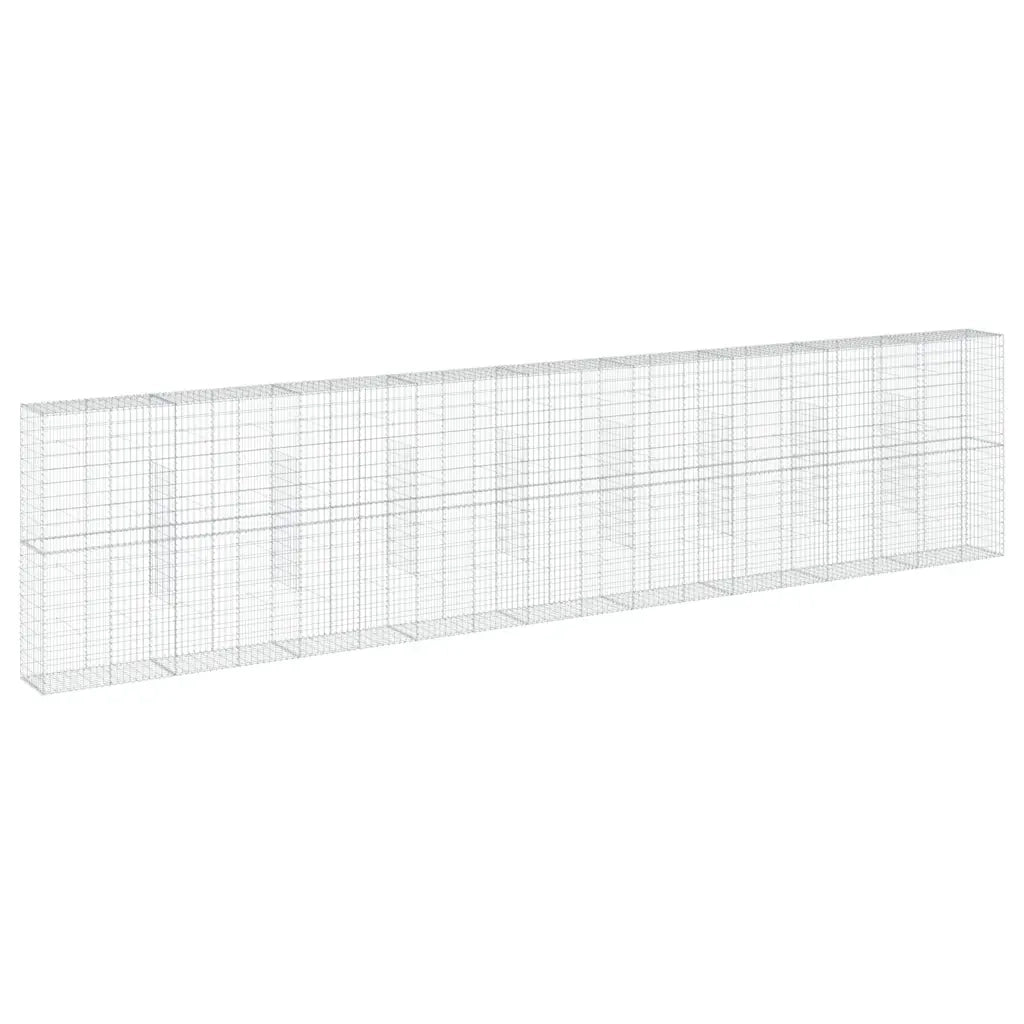 Cesto Gabbione con Copertura 900x50x200 cm in Ferro Zincato 3295174