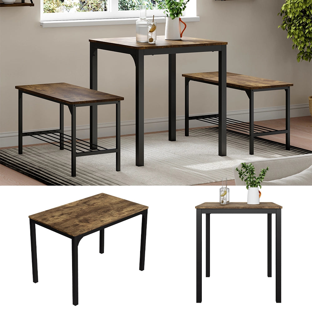 Vicco Tavolo da pranzo Nero/quercia rustico 70 x 70 cm