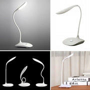 Trade Shop - Lampada Da Scrivania A 20 Led Bianco Luce Regolabile Collo Ergonomico Flessibile -