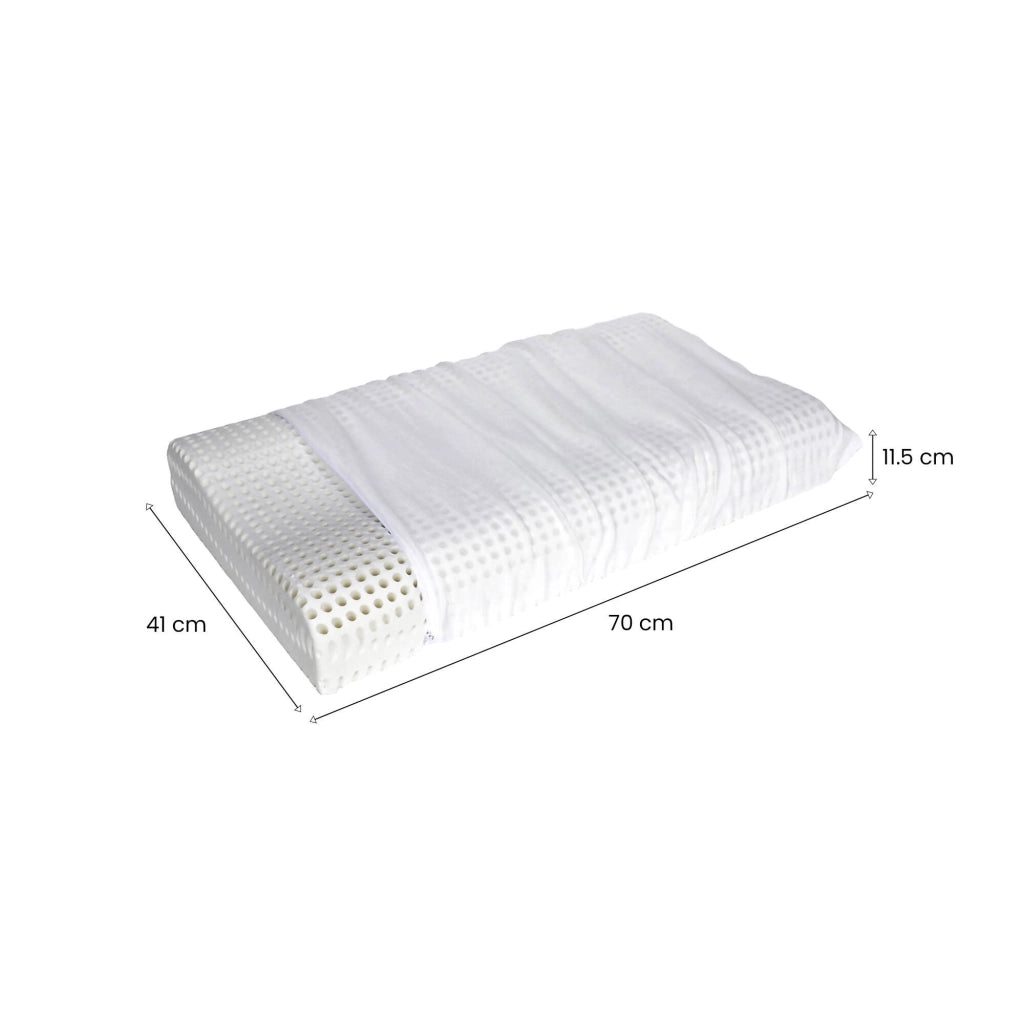 Talamo Italia Set di 4 Cuscini per Stevia, 100% Made in Italy, Guanciale sfoderabile Ortocervicale in Memory Foam forato, Anallergico e Traspirante,70x41xh11,5 cm
