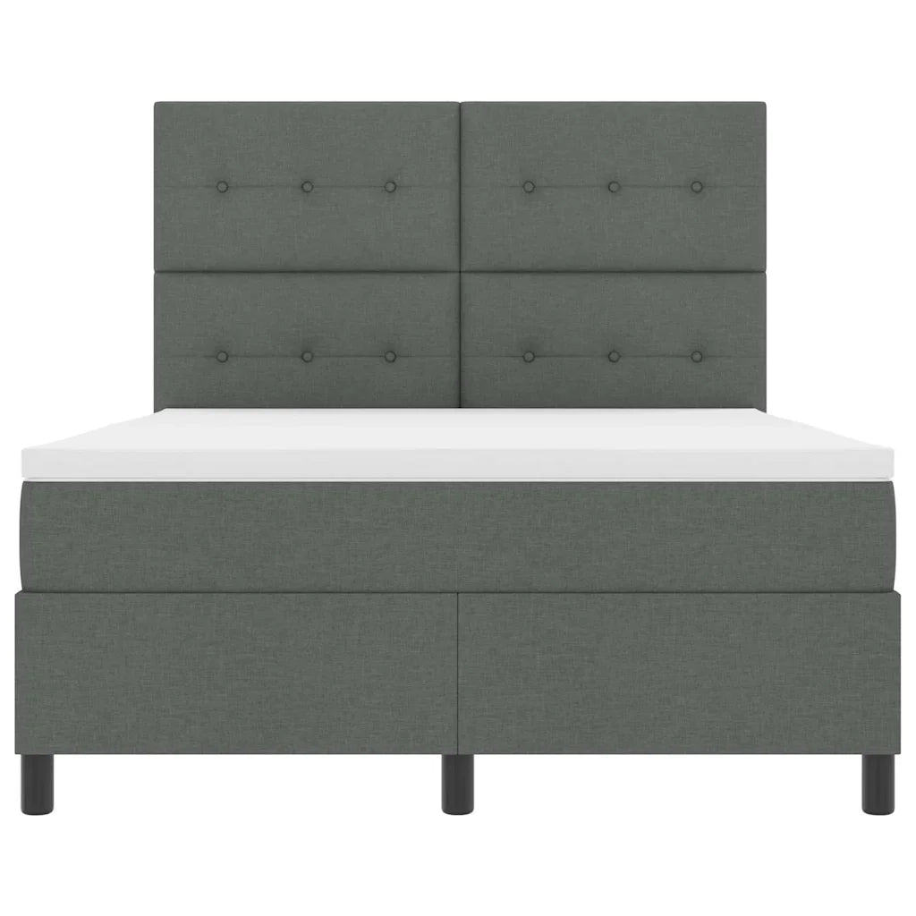 Letto a molle con materasso Grigio scuro 140 x 200 cm Tessuto 3342873