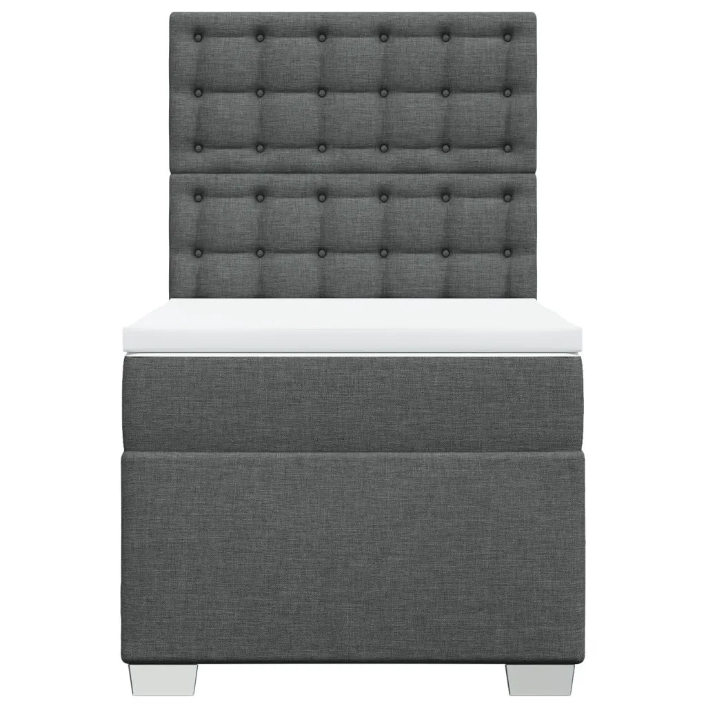 Giroletto a Molle con Materasso Grigio Scuro 90x190 cm Tessuto 3290358
