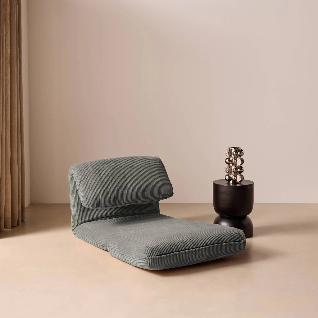 Poltrona letto convertibile velluto a coste grosse coste, grigio